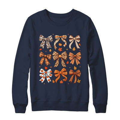 Fall Coquette Bow Fall Pumpkin Thanksgiving Women Girl Shirt & Sweatshirt | siriusteestore