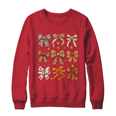 Fall Coquette Bow Fall Pumpkin Thanksgiving Women Girl Shirt & Sweatshirt | siriusteestore
