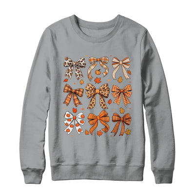 Fall Coquette Bow Fall Pumpkin Thanksgiving Women Girl Shirt & Sweatshirt | siriusteestore