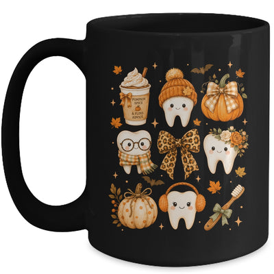 Fall Dentist Halloween Tooth Pumpkin Bow Dental Hygienist Mug | siriusteestore