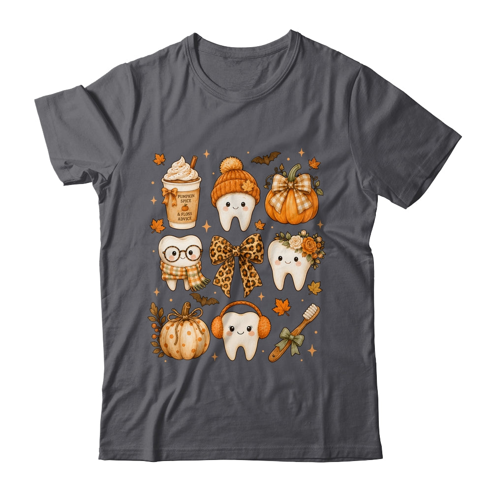 Fall Dentist Halloween Tooth Pumpkin Bow Dental Hygienist Shirt & Sweatshirt | siriusteestore