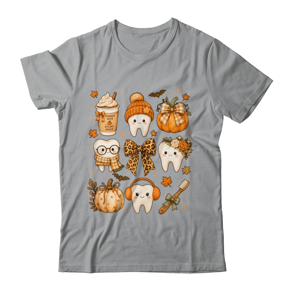 Fall Dentist Halloween Tooth Pumpkin Bow Dental Hygienist Shirt & Sweatshirt | siriusteestore
