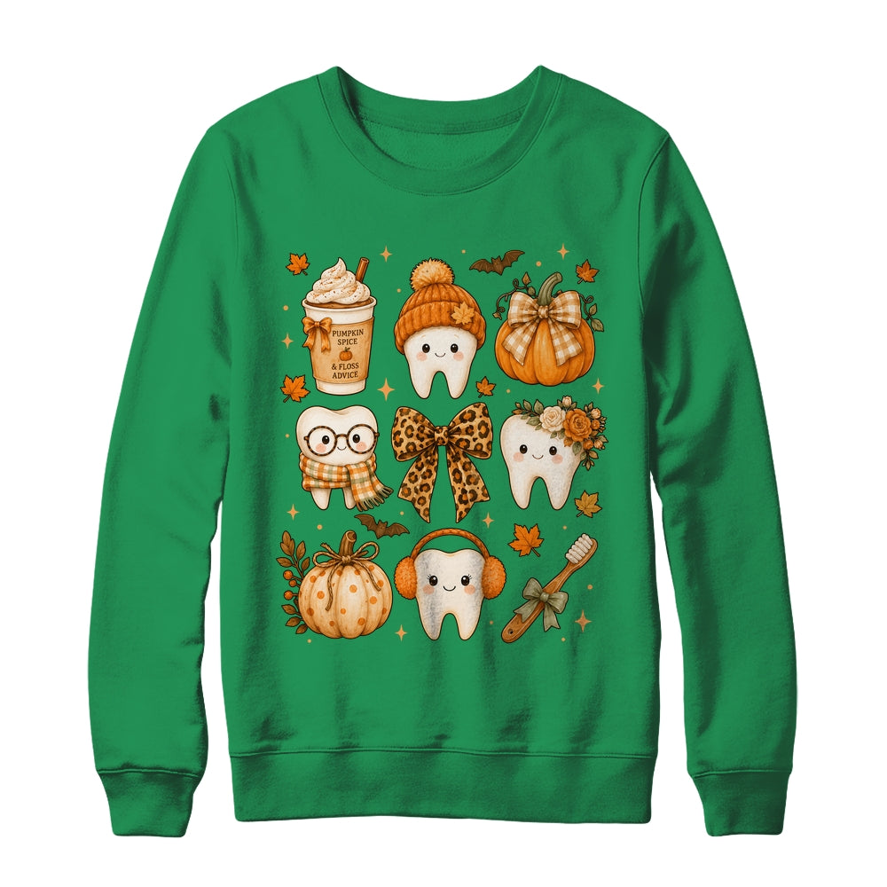 Fall Dentist Halloween Tooth Pumpkin Bow Dental Hygienist Shirt & Sweatshirt | siriusteestore