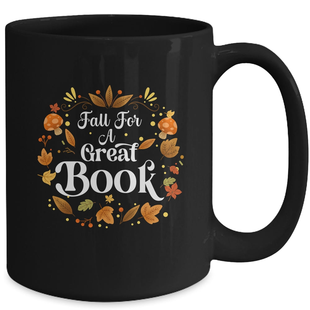 Fall For A Great Book Reading Librarian Autumn Teacher Mug | siriusteestore