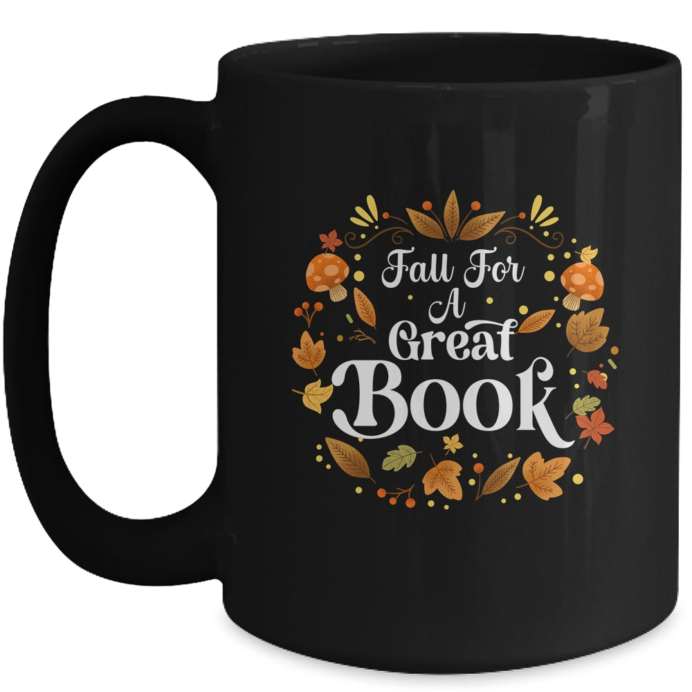 Fall For A Great Book Reading Librarian Autumn Teacher Mug | siriusteestore