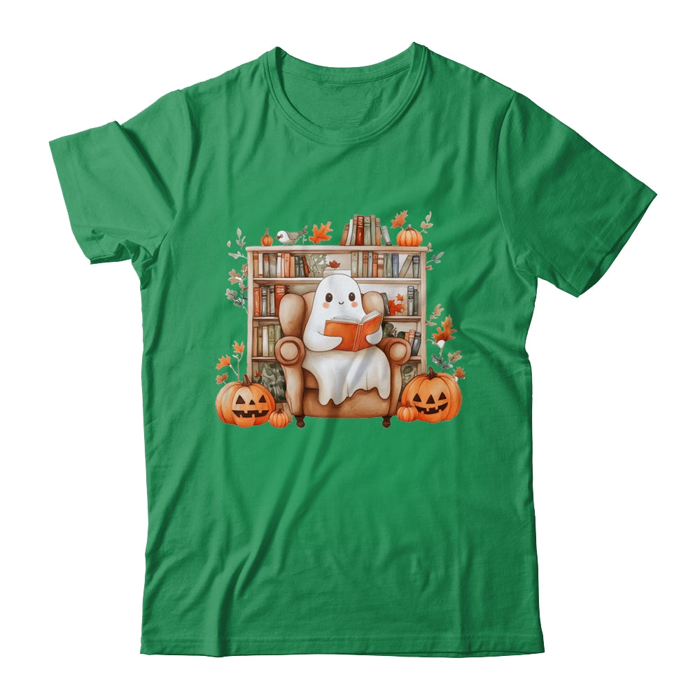 Fall Halloween Cute Ghost Reading Book Spooky Pumpkin Women Shirt & Sweatshirt | siriusteestore