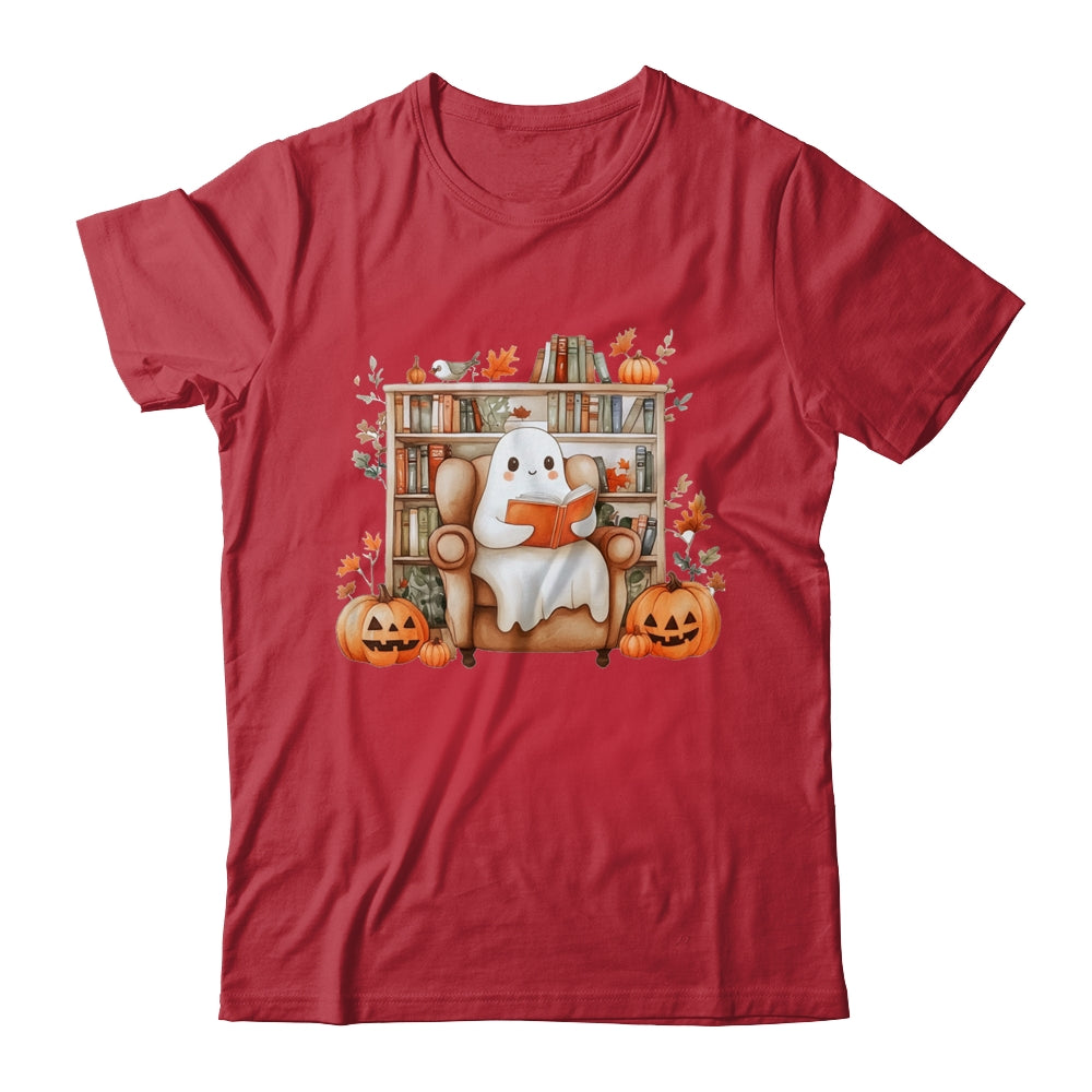 Fall Halloween Cute Ghost Reading Book Spooky Pumpkin Women Shirt & Sweatshirt | siriusteestore