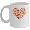 Fall Heart Women Pumpkin Halloween Thanksgiving Heart Mug | siriusteestore