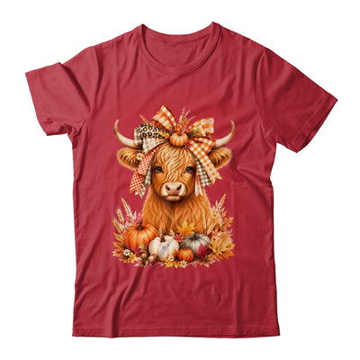 Fall Highland Cow Autumn Pumpkin Bow Floral Western Shirt & Sweatshirt | siriusteestore
