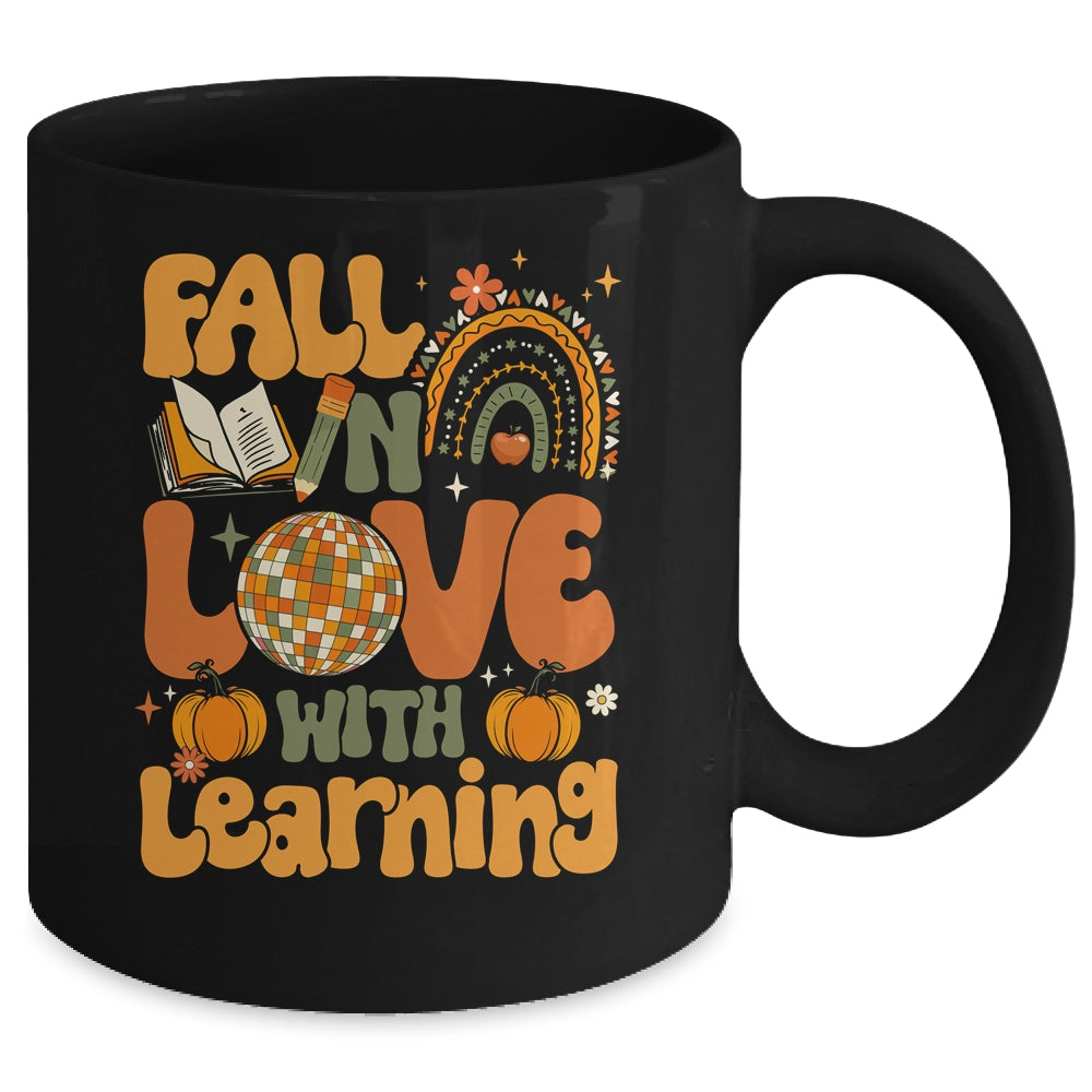Fall In Love With Learning Autum Thanksgiving Teacher Kids Mug | siriusteestore