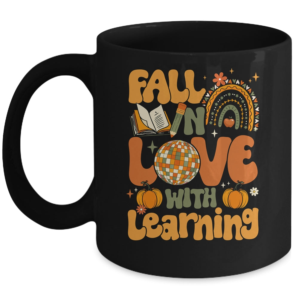 Fall In Love With Learning Autum Thanksgiving Teacher Kids Mug | siriusteestore