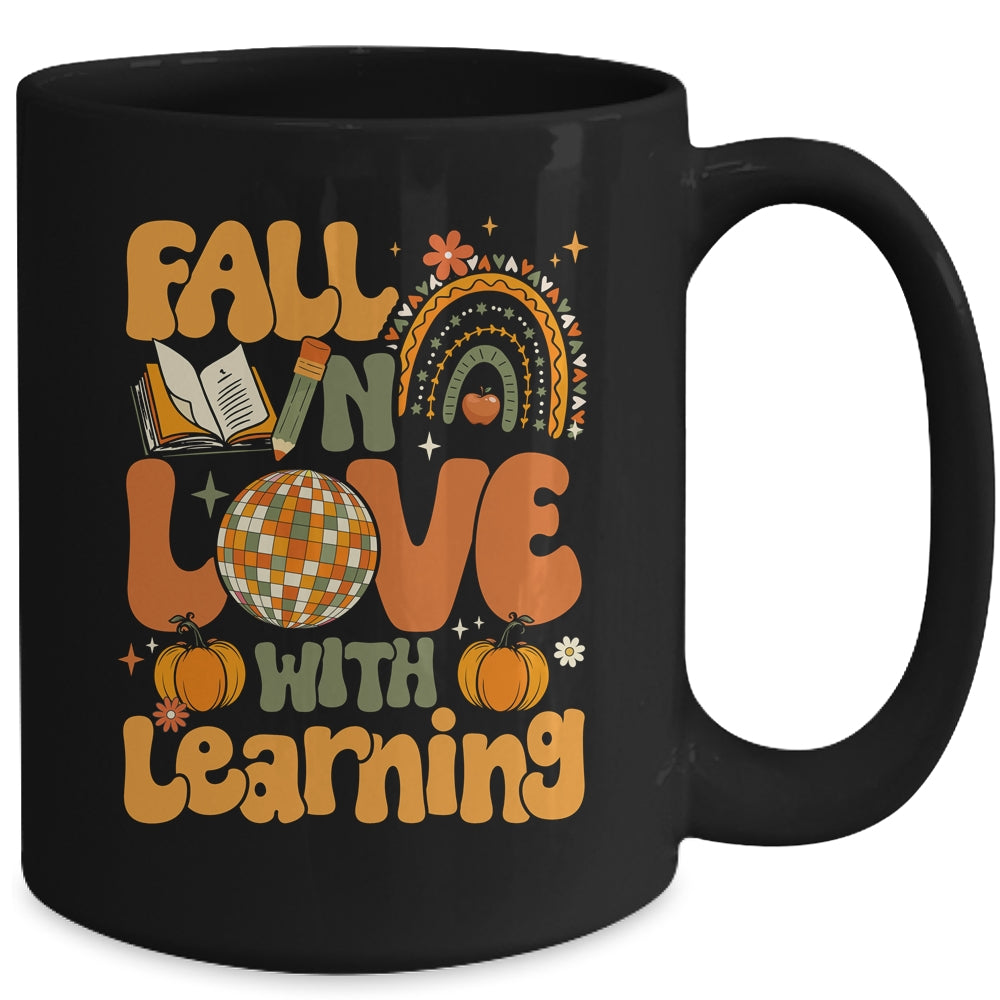 Fall In Love With Learning Autum Thanksgiving Teacher Kids Mug | siriusteestore
