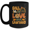 Fall In Love With Learning Autum Thanksgiving Teacher Kids Mug | siriusteestore