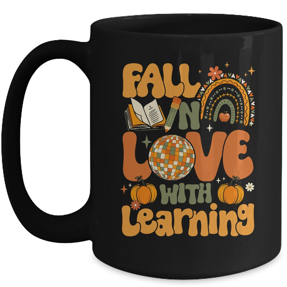 Fall In Love With Learning Autum Thanksgiving Teacher Kids Mug | siriusteestore
