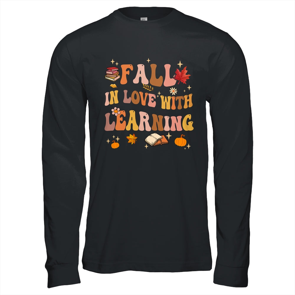 Fall In Love With Learning Fall Teacher Thanksgiving Groovy Shirt & Hoodie | siriusteestore