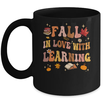 Fall In Love With Learning Fall Teacher Thanksgiving Groovy Mug | siriusteestore