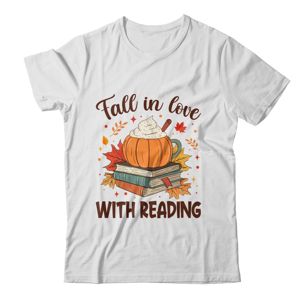 Fall In Love With Reading Autumn Librarian Cute Book Lover Shirt & Sweatshirt | siriusteestore