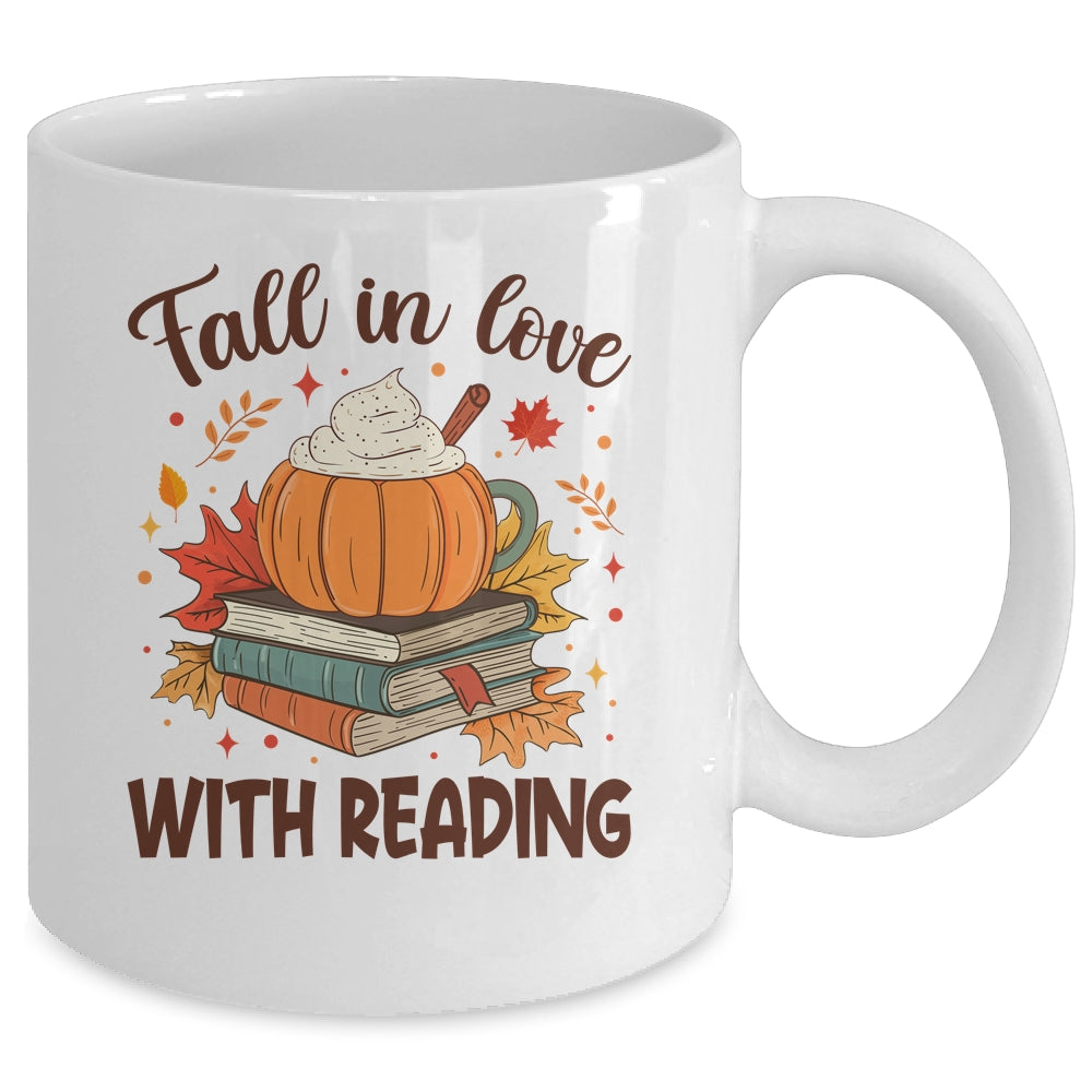 Fall In Love With Reading Autumn Librarian Cute Book Lover Mug | siriusteestore