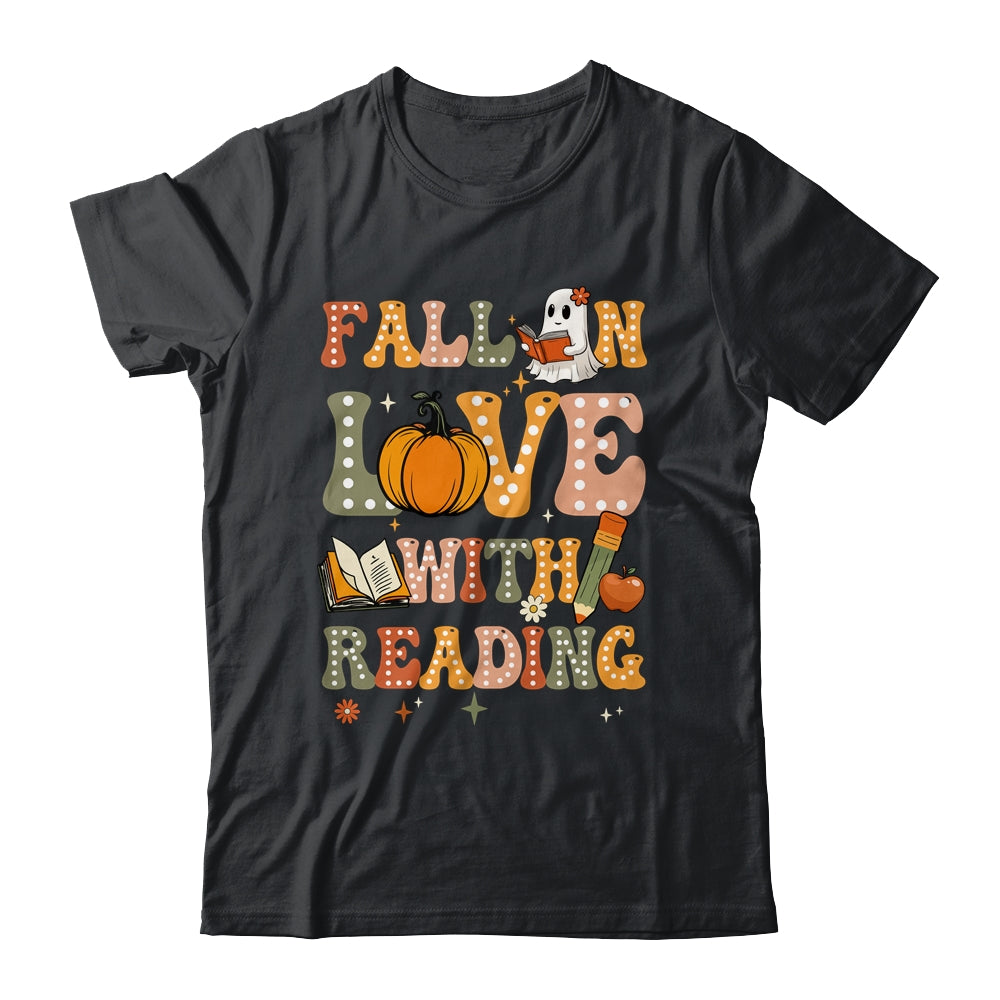 Fall In Love With Reading Book Autumn Pumpkins And Teachers Shirt & Hoodie | siriusteestore