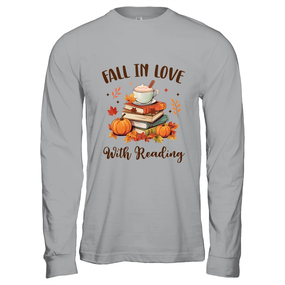 Fall In Love With Reading Book Autumn Pumpkins And Teachers Shirt & Hoodie | siriusteestore