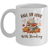 Fall In Love With Reading Book Autumn Pumpkins And Teachers Mug | siriusteestore