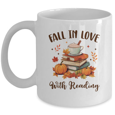Fall In Love With Reading Book Autumn Pumpkins And Teachers Mug | siriusteestore