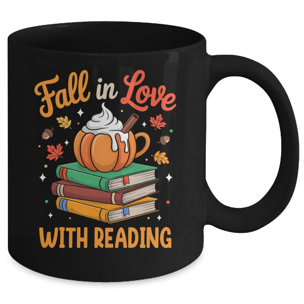 Fall In Love With Reading Cute Book Lover Autumn Librarian Mug | siriusteestore
