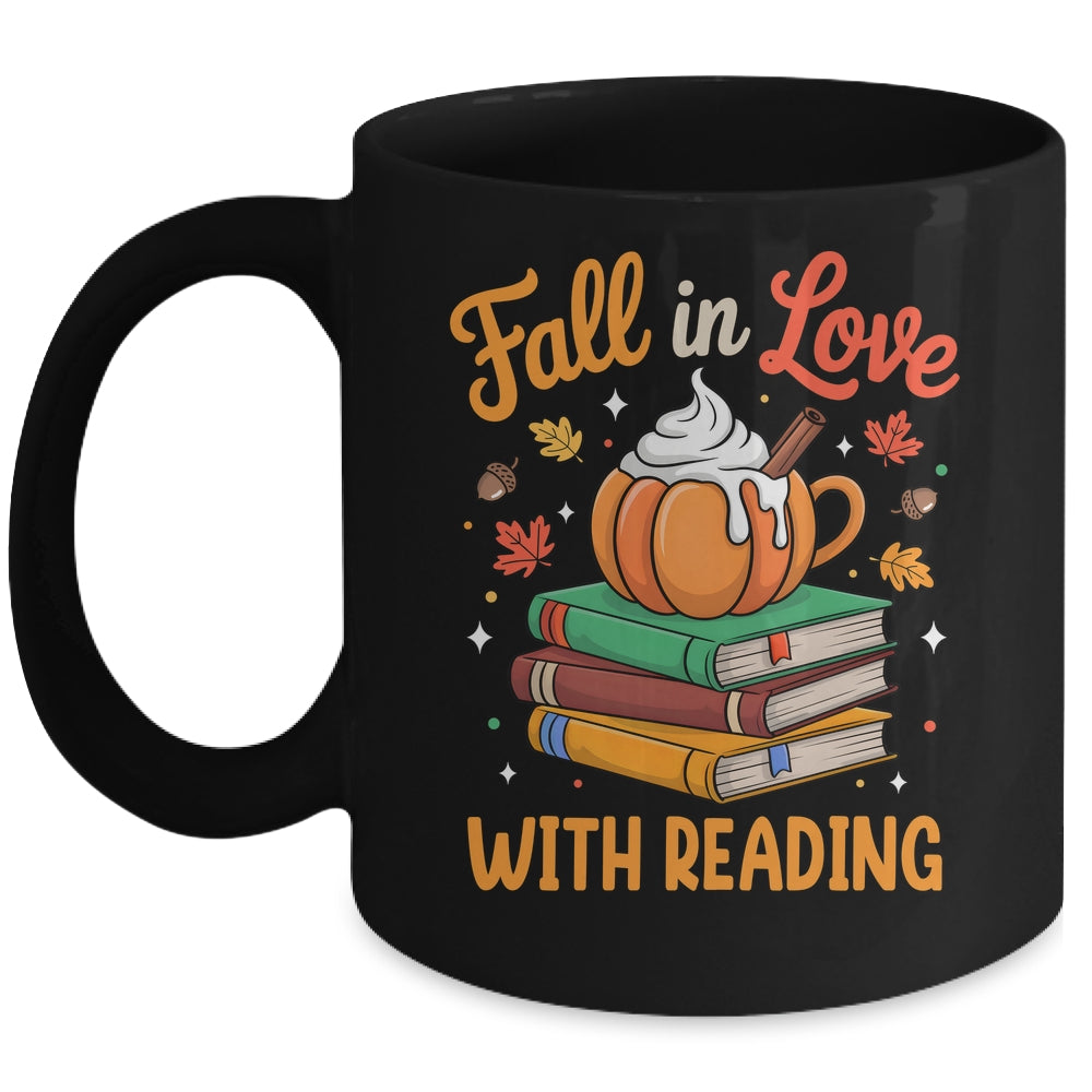 Fall In Love With Reading Cute Book Lover Autumn Librarian Mug | siriusteestore