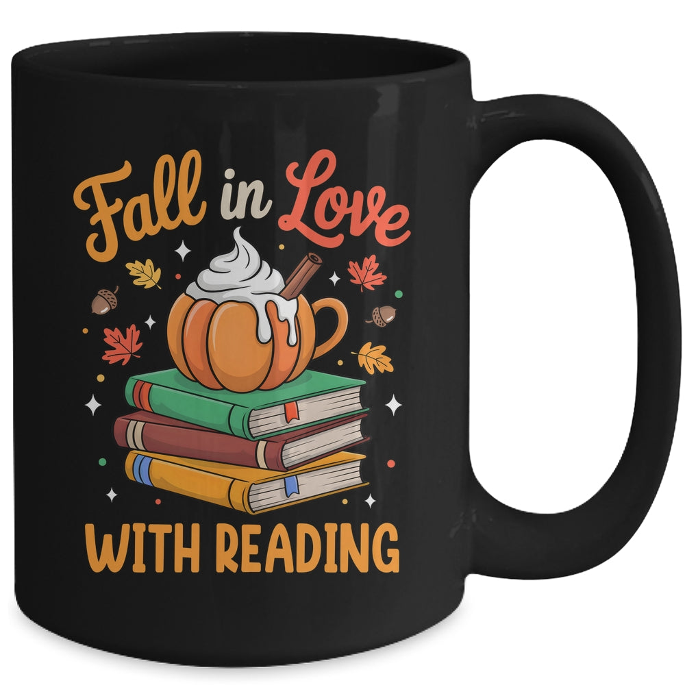 Fall In Love With Reading Cute Book Lover Autumn Librarian Mug | siriusteestore