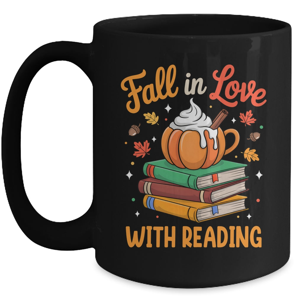 Fall In Love With Reading Cute Book Lover Autumn Librarian Mug | siriusteestore