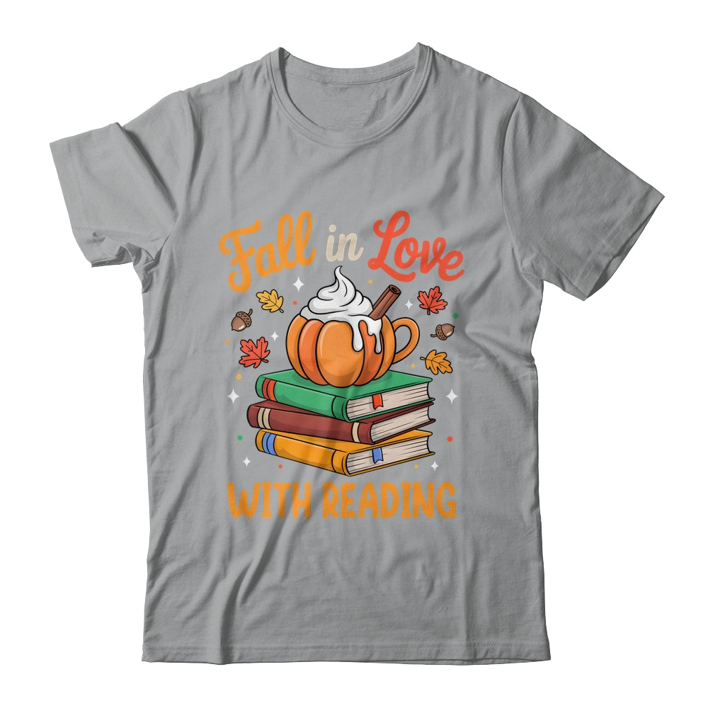 Fall In Love With Reading Cute Book Lover Autumn Librarian Shirt & Sweatshirt | siriusteestore