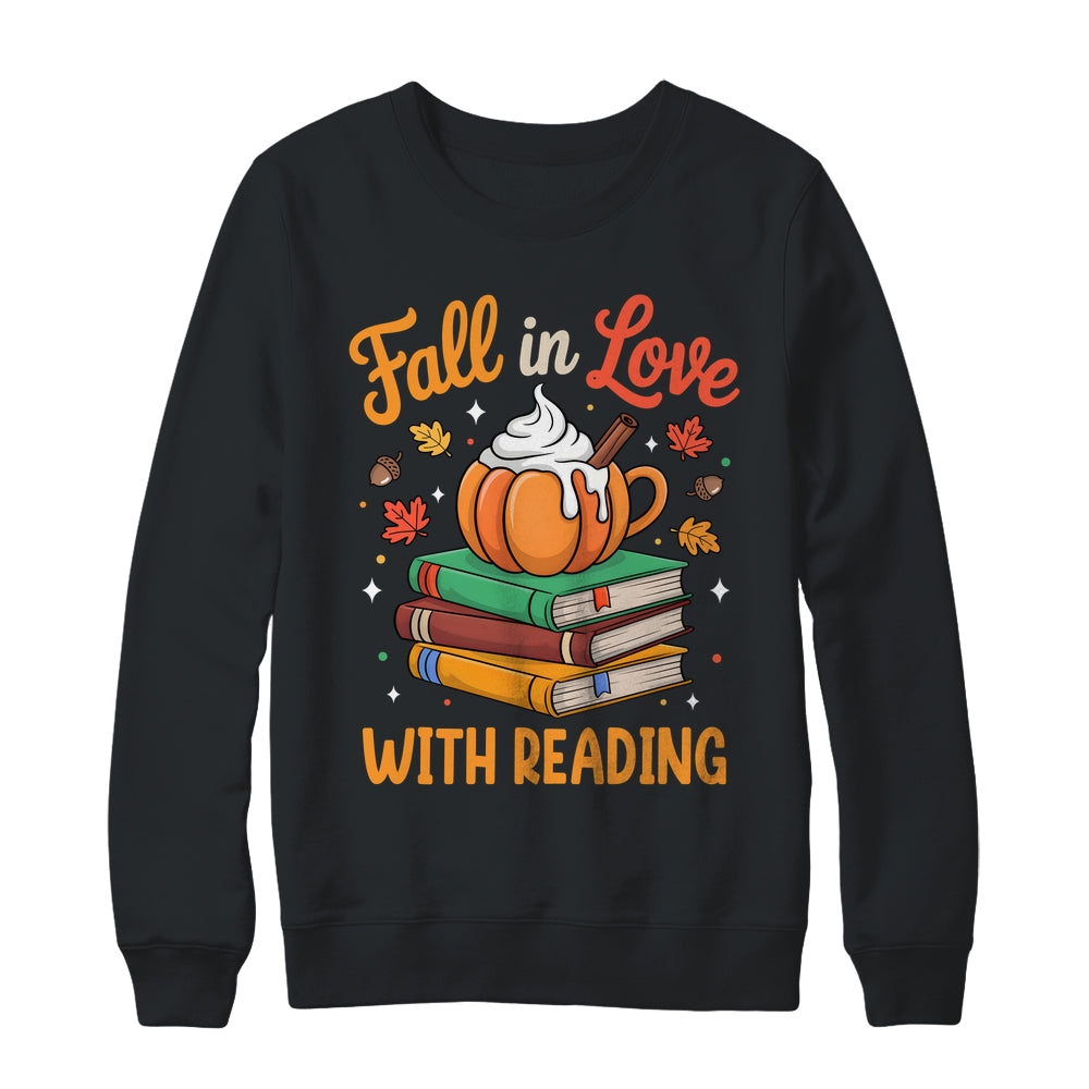 Fall In Love With Reading Cute Book Lover Autumn Librarian Shirt & Sweatshirt | siriusteestore