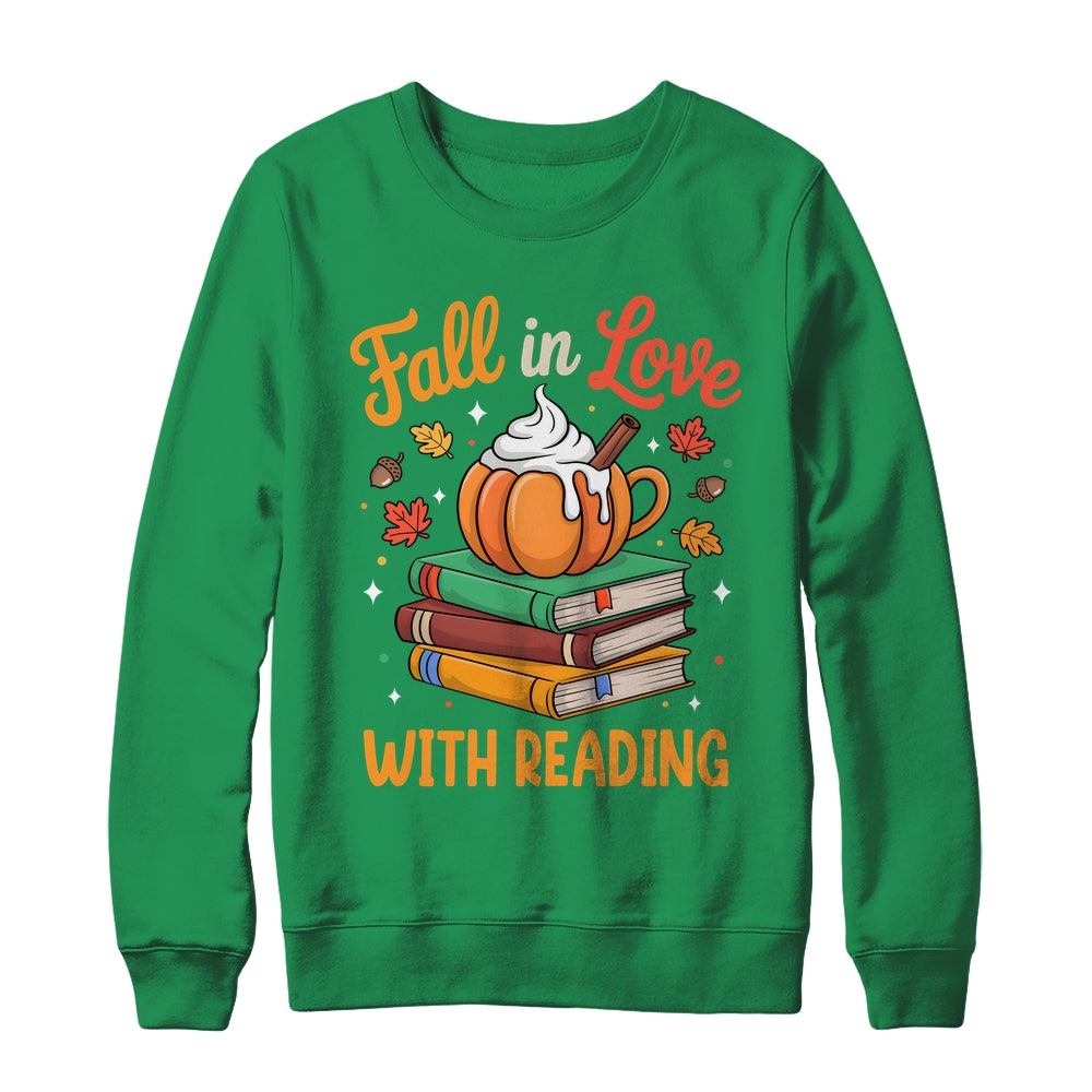 Fall In Love With Reading Cute Book Lover Autumn Librarian Shirt & Sweatshirt | siriusteestore