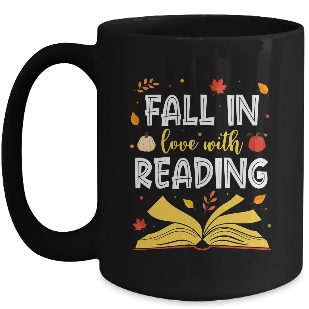 Fall In Love With Reading Fall Leaves Autumn Thanksgiving Mug | siriusteestore