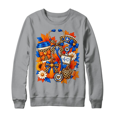 Fall Nurse Leopard Pumpkin Coquette Bow Women Autumn Floral Shirt & Sweatshirt | siriusteestore