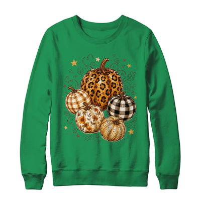 Fall Pumpkin Leopard Print Polka Dot Checkered Fall Autumn Shirt & Sweatshirt | siriusteestore