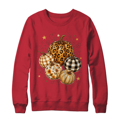 Fall Pumpkin Leopard Print Polka Dot Checkered Fall Autumn Shirt & Sweatshirt | siriusteestore
