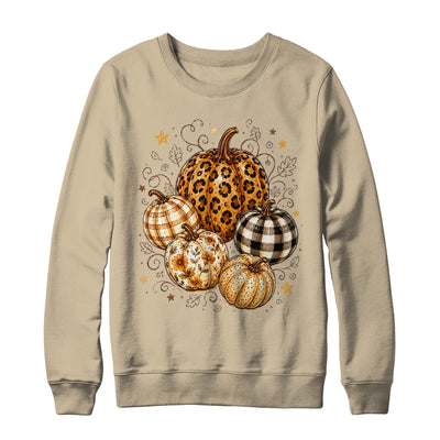 Fall Pumpkin Leopard Print Polka Dot Checkered Fall Autumn Shirt & Sweatshirt | siriusteestore