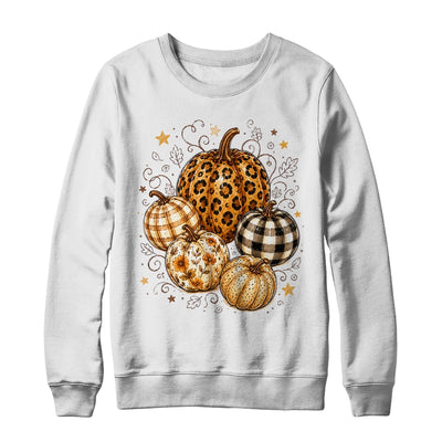 Fall Pumpkin Leopard Print Polka Dot Checkered Fall Autumn Shirt & Sweatshirt | siriusteestore