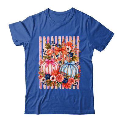 Fall Pumpkins Striped Preppy Floral Bow Pumpkin Women Girl Shirt & Hoodie | siriusteestore