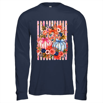 Fall Pumpkins Striped Preppy Floral Bow Pumpkin Women Girl Shirt & Hoodie | siriusteestore
