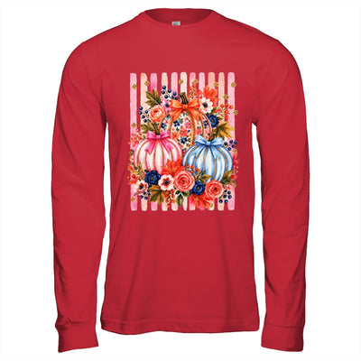 Fall Pumpkins Striped Preppy Floral Bow Pumpkin Women Girl Shirt & Hoodie | siriusteestore