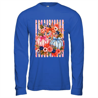Fall Pumpkins Striped Preppy Floral Bow Pumpkin Women Girl Shirt & Hoodie | siriusteestore