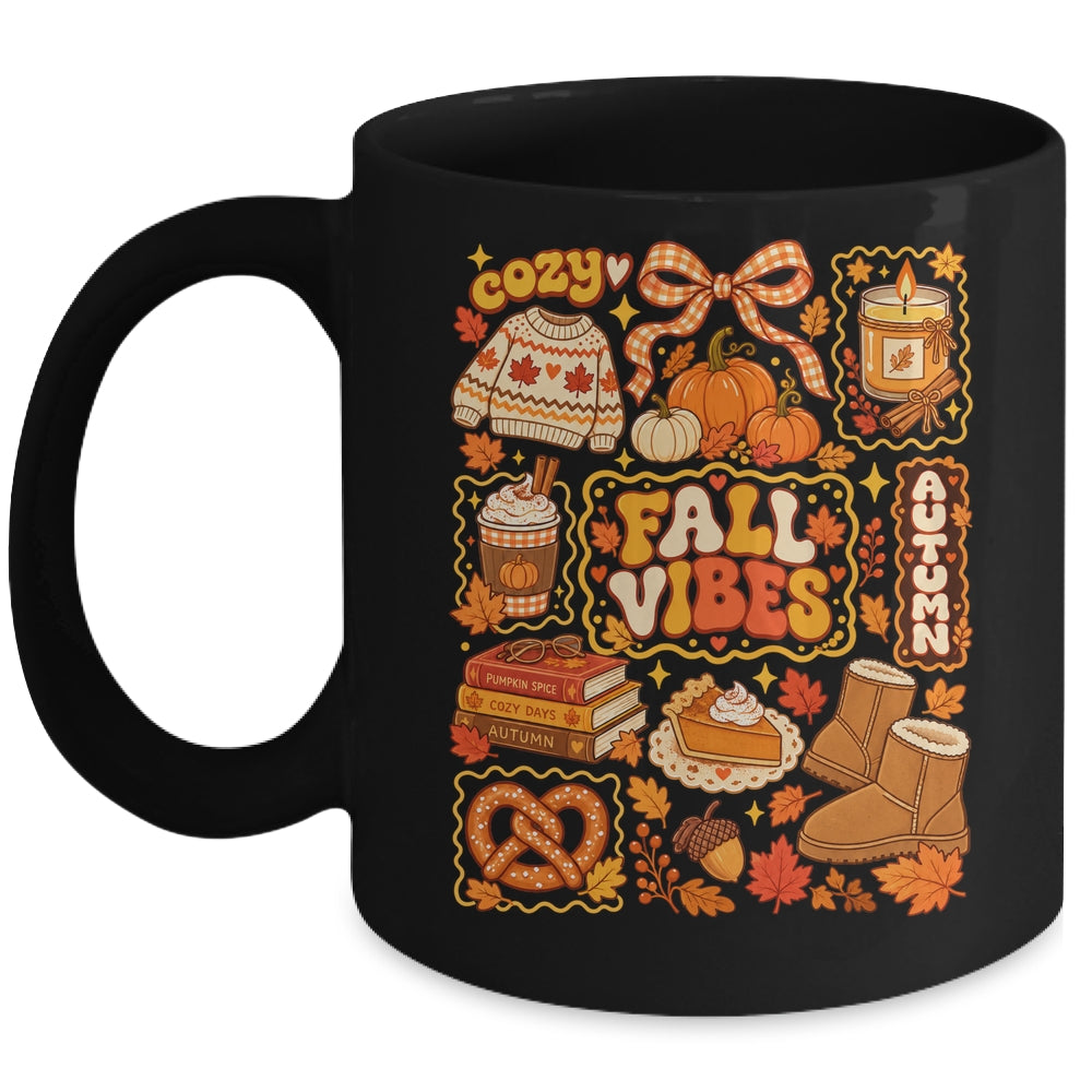 Fall Vibes Autumn Coquette Pumpkin Thanksgiving Coffee Women Mug | siriusteestore