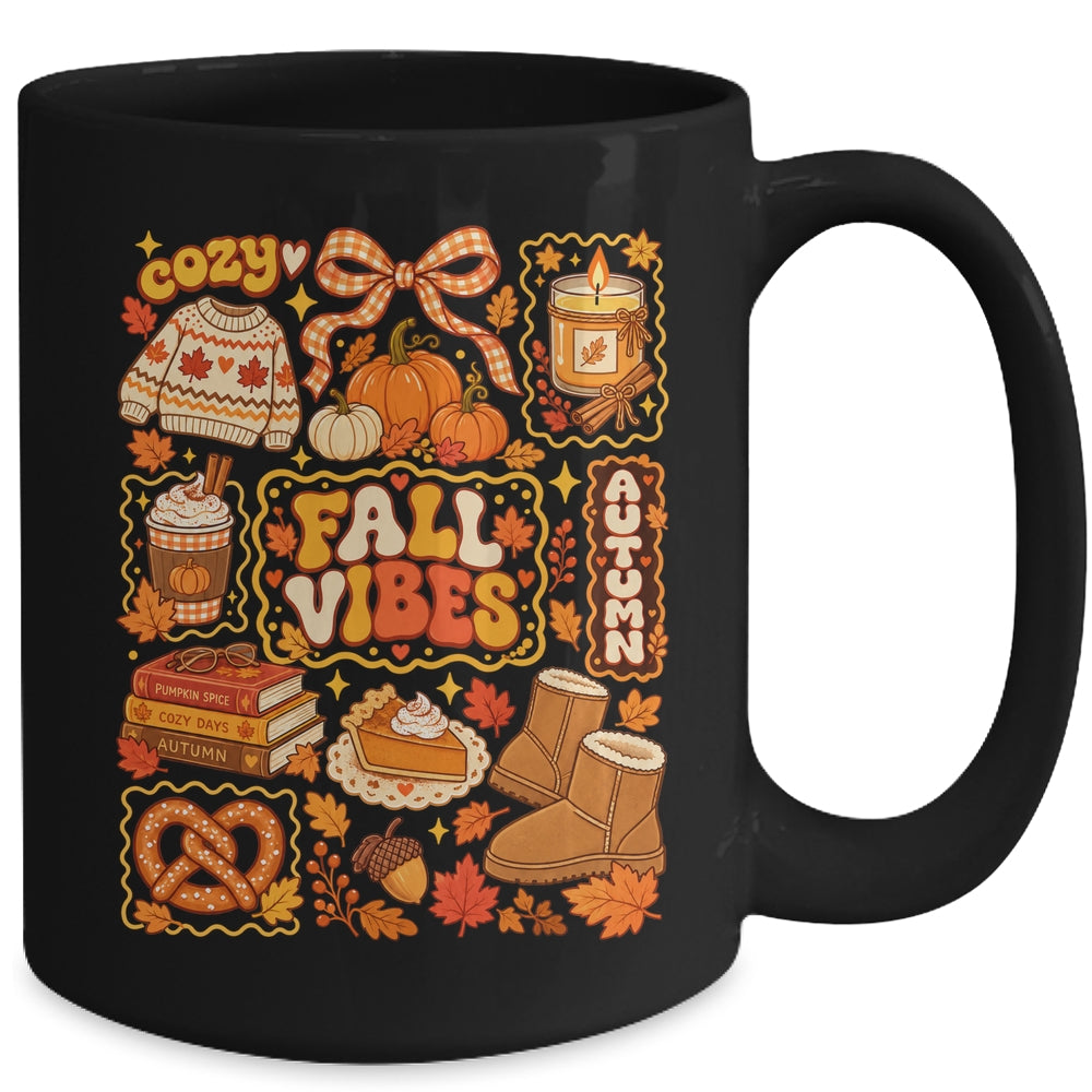 Fall Vibes Autumn Coquette Pumpkin Thanksgiving Coffee Women Mug | siriusteestore