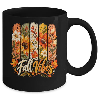 Fall Vibes Autumn Women Floral Retro Fall Flowers Boho Daisy Mug | siriusteestore