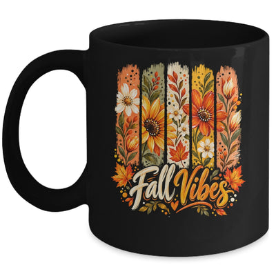 Fall Vibes Autumn Women Floral Retro Fall Flowers Boho Daisy Mug | siriusteestore