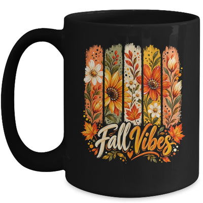 Fall Vibes Autumn Women Floral Retro Fall Flowers Boho Daisy Mug | siriusteestore
