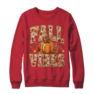Fall Vibes Pumpkin Autumn Camo Checkerboard Thanksgiving Shirt & Sweatshirt | siriusteestore