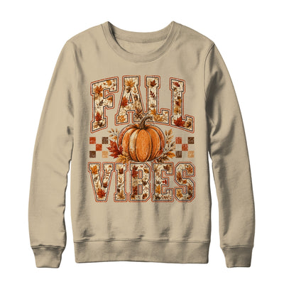Fall Vibes Pumpkin Autumn Camo Checkerboard Thanksgiving Shirt & Sweatshirt | siriusteestore